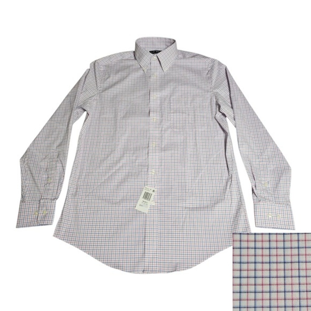 Ralph Lauren Stretch Regular Fit Mens 15‎ 32/33 M Plaid Check Dress Shirt NWT